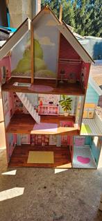 Poppenhuis hout, Kinderen en Baby's, Ophalen, Zo goed als nieuw, Poppenhuis
