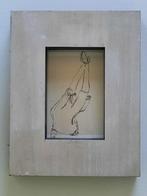 tekening / originele schets in inkt / ingelijst, Antiek en Kunst, Kunst | Tekeningen en Fotografie, Ophalen of Verzenden