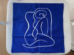 Blauw kussenovertrek Henri Matisse - katoen 50x50 cm, Huis en Inrichting, Nieuw, Blauw, Ophalen of Verzenden, Vierkant