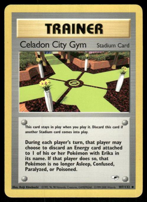 Celadon City Gym 107/132 - Gym Heroes, Hobby en Vrije tijd, Verzamelkaartspellen | Pokémon, Gebruikt, Verzenden