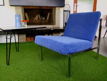 Siège bleu, design de la fin des années 70, début des années, 75 à 100 cm, Tissus, Design, Moins de 150 cm
