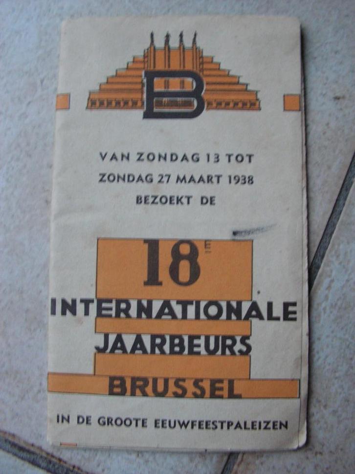 Antieke folder “internationale jaarbeurs Brussel 1938”., Antiek en Kunst, Antiek | Boeken en Manuscripten, Ophalen of Verzenden