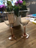 2 retro wijnglazen vintage, Antiek en Kunst, Antiek | Glaswerk en Kristal, Ophalen of Verzenden