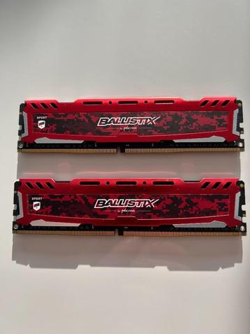 Ballistix DDR-4 2400 MHz 2x8 GB PC Ram-geheugen beschikbaar voor biedingen
