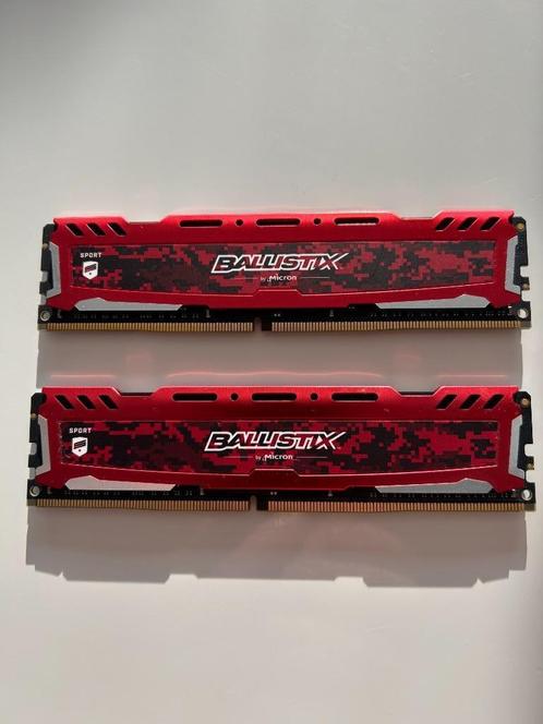 Ballistix DDR-4 2400 MHz 2x8 GB PC Ram-geheugen, Computers en Software, RAM geheugen, Zo goed als nieuw, Desktop, 16 GB, DDR4