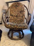 rieten zetel met kussen, Ophalen, Gebruikt, Riet of Rotan