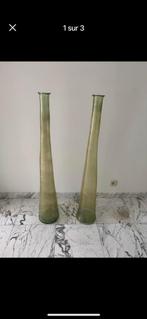 Los de deux vases en verre fumé, Maison & Meubles, Accessoires pour la Maison | Vases, Comme neuf, 75 cm ou plus, Autres couleurs