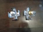 Paar vintage chromen metalen schansen., Huis en Inrichting, Lampen | Wandlampen, Ophalen, Gebruikt, Metaal, Vintage