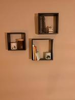Set van 3 moderne kubus wandplanken – zwart, Huis en Inrichting, Ophalen, Zo goed als nieuw
