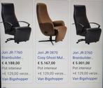 2 relaxzetels, Jori, donker bruin, leder ,op draaivoet, Huis en Inrichting, Zetels | Zetels, Ophalen, Zo goed als nieuw