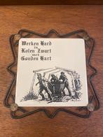 Antieke Tegel: Mijnwerkers met Gouden Hart in Frame. Decorat, Ophalen of Verzenden