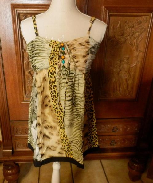 (84)- blouse femme t.38 brune - sophyline -, Kleding | Dames, Blouses en Tunieken, Zo goed als nieuw, Maat 38/40 (M), Bruin, Ophalen of Verzenden