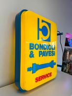 Ancienne boîte à lumière publicitaire Bondioli Service, Table lumineuse ou lampe (néon), Utilisé, Enlèvement ou Envoi
