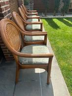 5x Vintage bamboe rotan webbing stoelen, Ophalen, Gebruikt, Vijf, Zes of meer stoelen