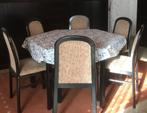 Eetkamer bestaande uit eettafel + 6 stoelen, wegens verhuis, Ophalen, Gebruikt, Vijf personen of meer, Rond