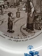 Humoristisch bordje, oud Frans aardewerk, Ophalen