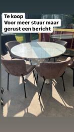 Tafel en stoelen, Huis en Inrichting, Ophalen, Gebruikt, 150 tot 200 cm, Rond