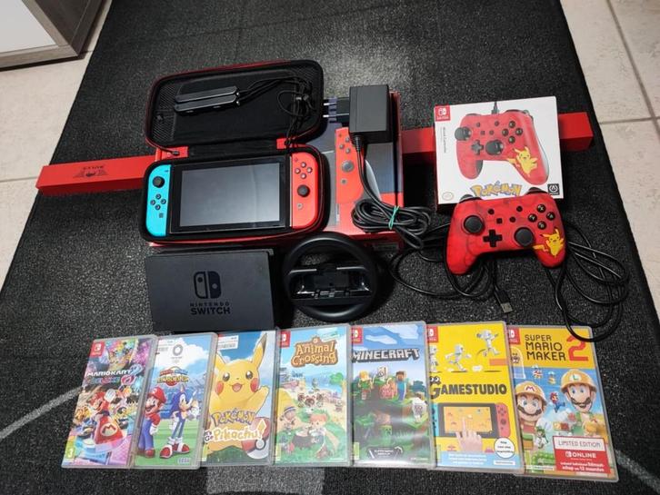 Nintendo switch, Games en Spelcomputers, Spelcomputers | Nintendo Switch, Zo goed als nieuw, Switch 2019 Upgrade, Met 3 controllers of meer