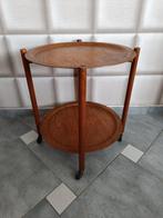 Vintage scandinave desserte 2 plateaux sur roulettes, Ophalen of Verzenden