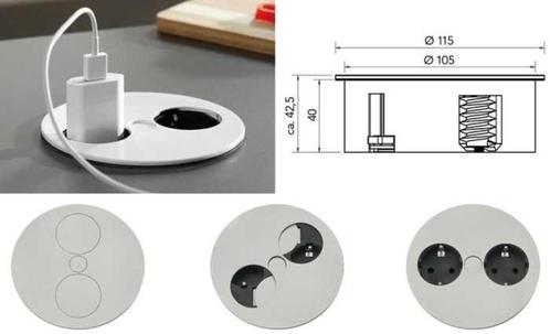 stopcontact Twist inox, Doe-het-zelf en Bouw, Elektriciteit en Kabels, Nieuw, Stopcontact, Ophalen of Verzenden