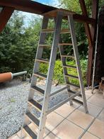 Aluminium trapladder met houten blad, Ophalen, Zo goed als nieuw