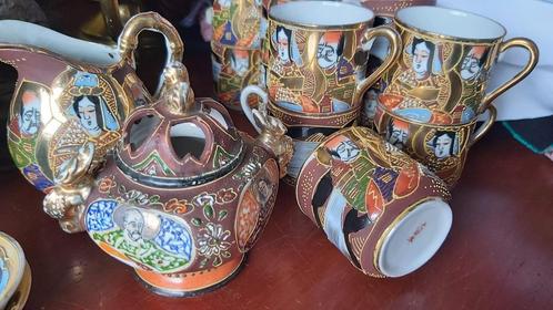lot Japans Satsuma servies en vazen, ..., Antiek en Kunst, Antiek | Porselein, Ophalen
