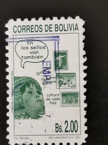 Bolivie 2001 - enfant avec des timbres