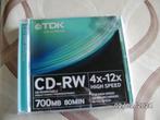 2CD-RW, Computers en Software, Beschrijfbare discs, Herschrijfbaar, Cd, TDK, Ophalen of Verzenden