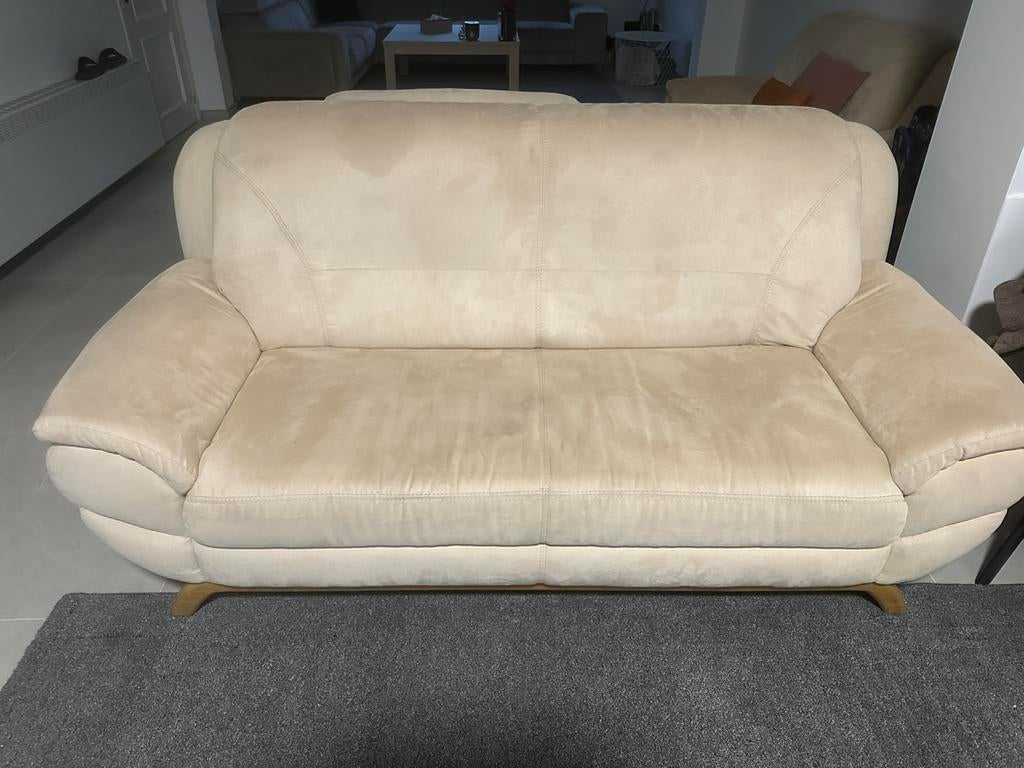 Driepersoons, tweepersoons en eenpersoonszetel, Huis en Inrichting, Ophalen, Zo goed als nieuw, Overige maten, Stof