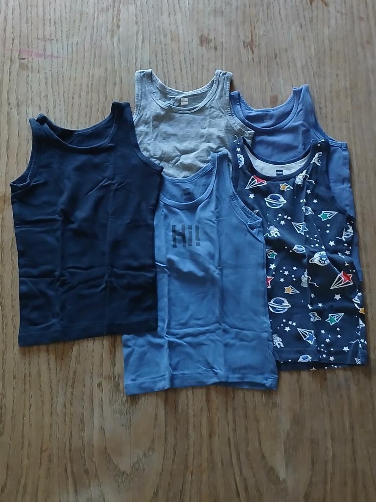 Set van 5 onderhemdjes Hema maat 98/104 – jongens, Gebruikt, Ophalen of Verzenden, Setje, Hema