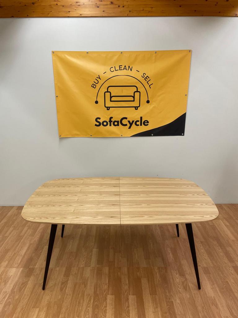 Table à manger extensible en bois massif - coins arrondis, Maison & Meubles, Enlèvement ou Envoi, Comme neuf