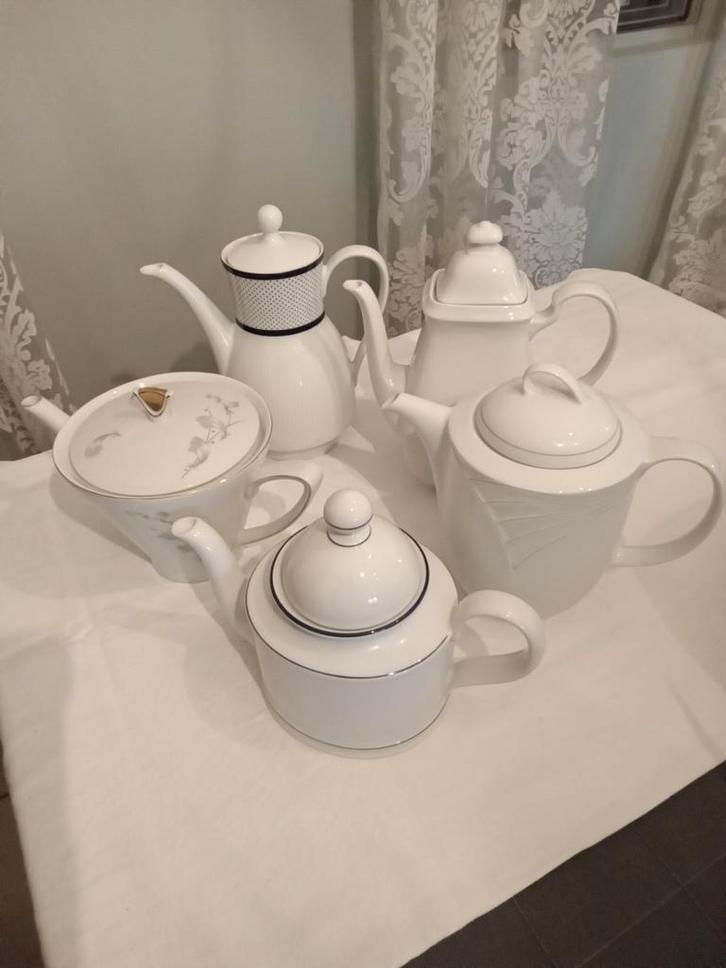 5 koffie/ theepotten, Bavaria., Antiquités & Art, Antiquités | Porcelaine, Enlèvement ou Envoi