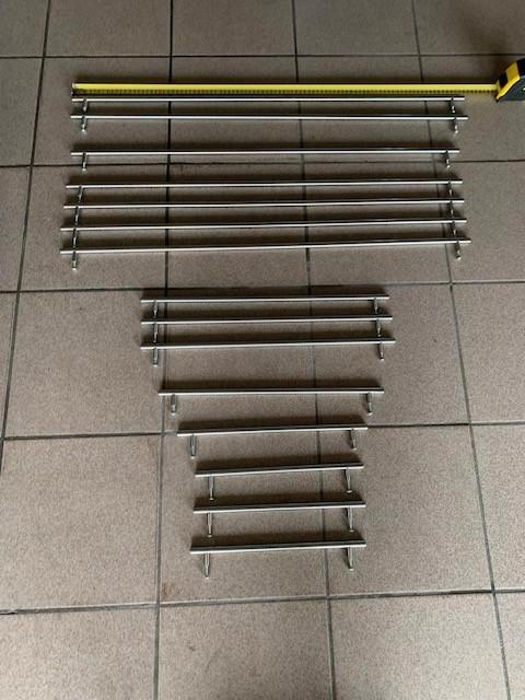 Handgreep deurgreep T-vorm geborsteld RVS, Doe-het-zelf en Bouw, Hang- en Sluitwerk, Zo goed als nieuw, Klink of Kruk, Inox, Ophalen of Verzenden