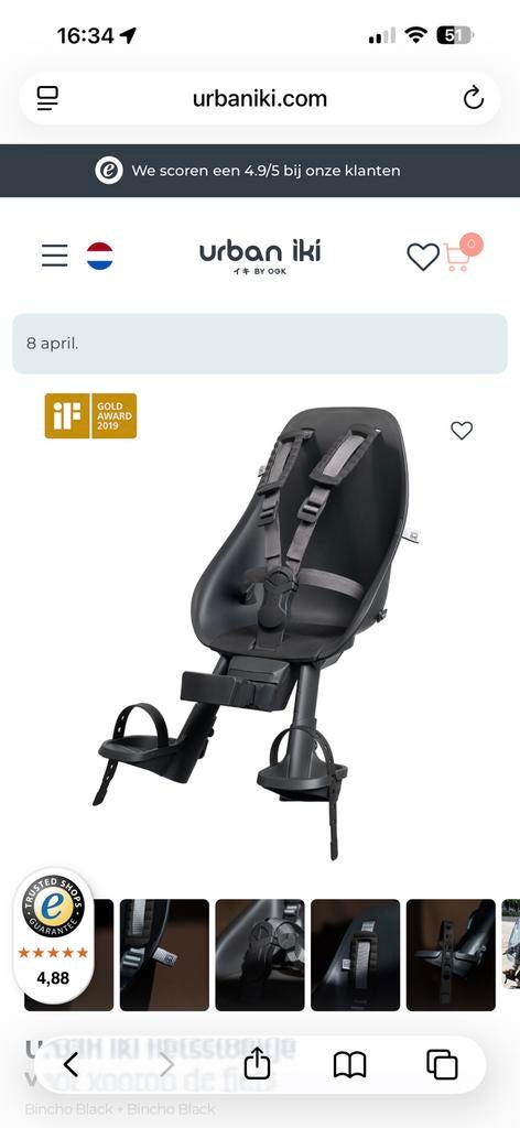 Kinder zitje voor vooraan op de fiets, Ophalen, Nieuw