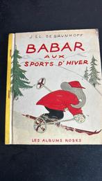 Livre ancien Babar aux sports d'hiver 1952, Envoi