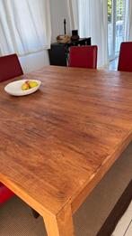 Table en bois massif carrée avec allonge, Maison & Meubles, Enlèvement, Comme neuf