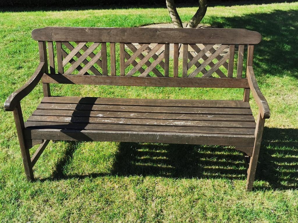 Teak tuinbank ( 3 personen ), Ophalen, Gebruikt, Teakhout