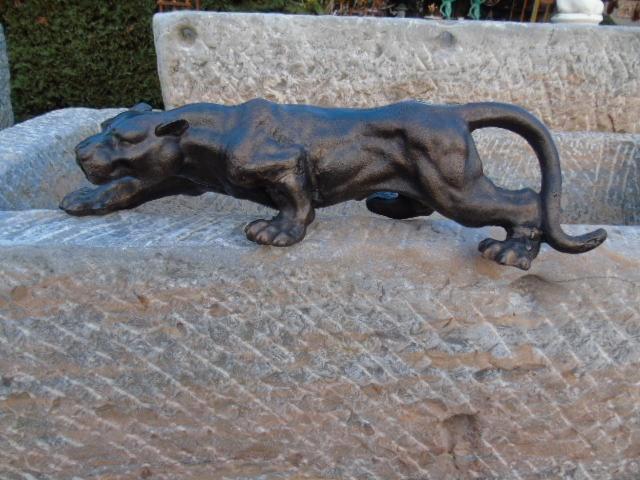 panthère en fonte patinée bronze, Jardin & Terrasse, Décoration murale de jardin, Neuf, Enlèvement ou Envoi