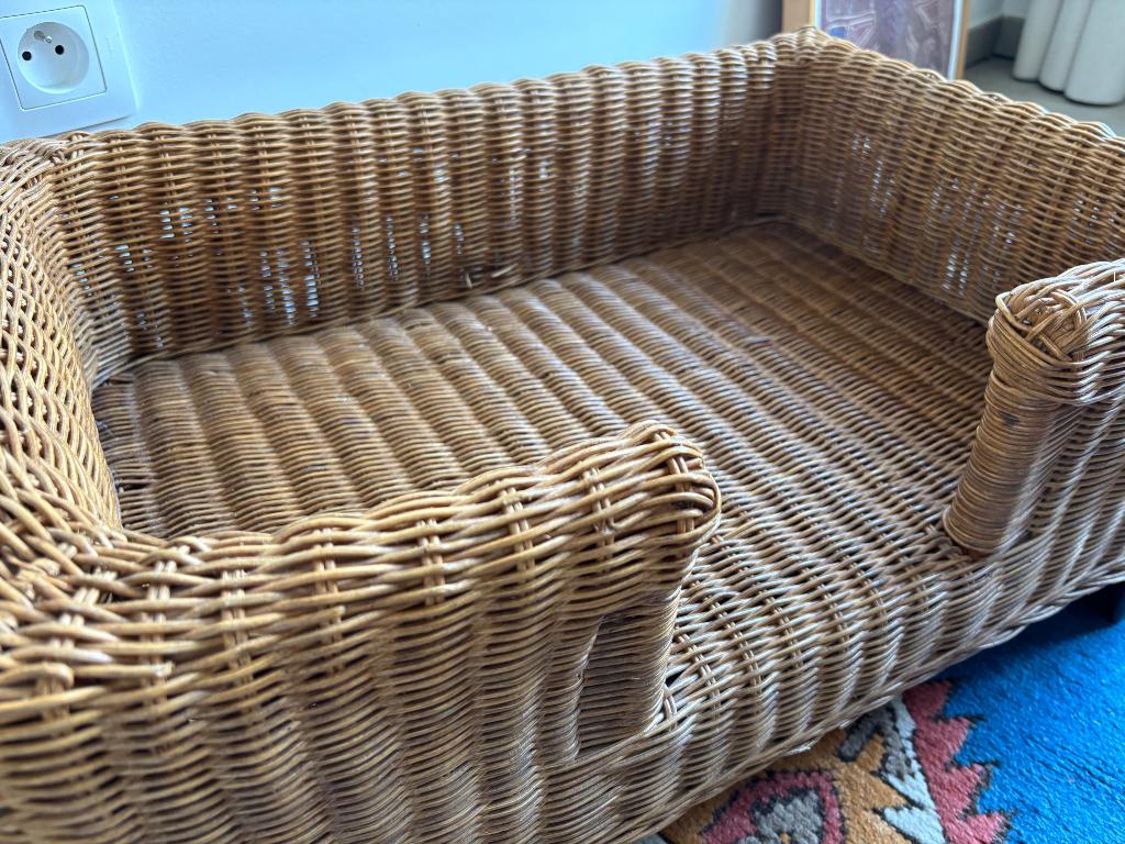 Rechthoekige mand voor kat of kleine hond, Ophalen, Zo goed als nieuw, Riet