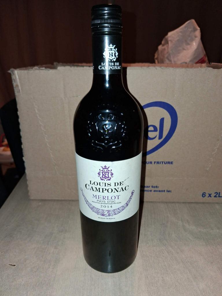 Te Koop: Wijn Louis de camponac merlot 2014, Ophalen, Zo goed als nieuw