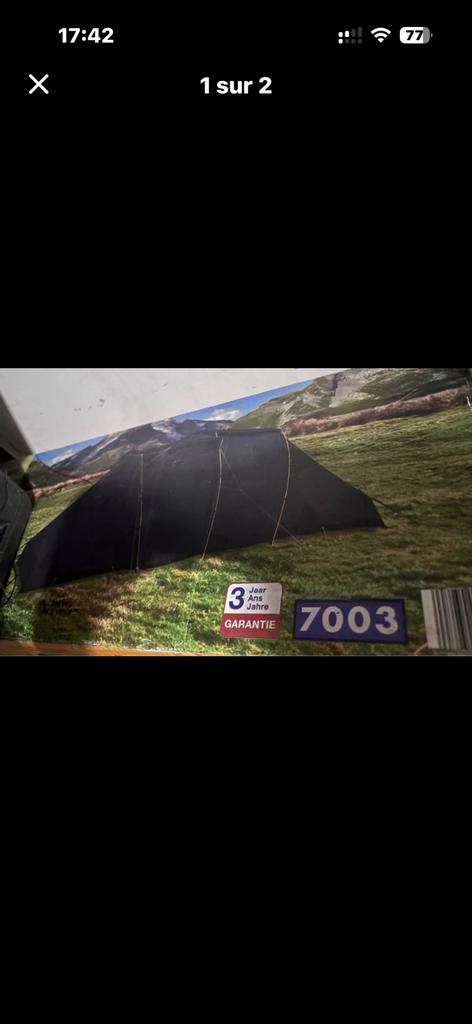 A vendre nouvelle tente 2 chambres, Caravanes & Camping, Tentes, Enlèvement, Neuf, Jusqu'à 6