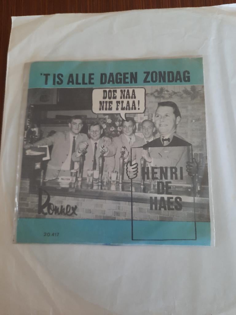 Henri De Haes- 'T is alle dagen zondag-Doe naa nie flaa., Gebruikt, 7 inch, Single, Pop