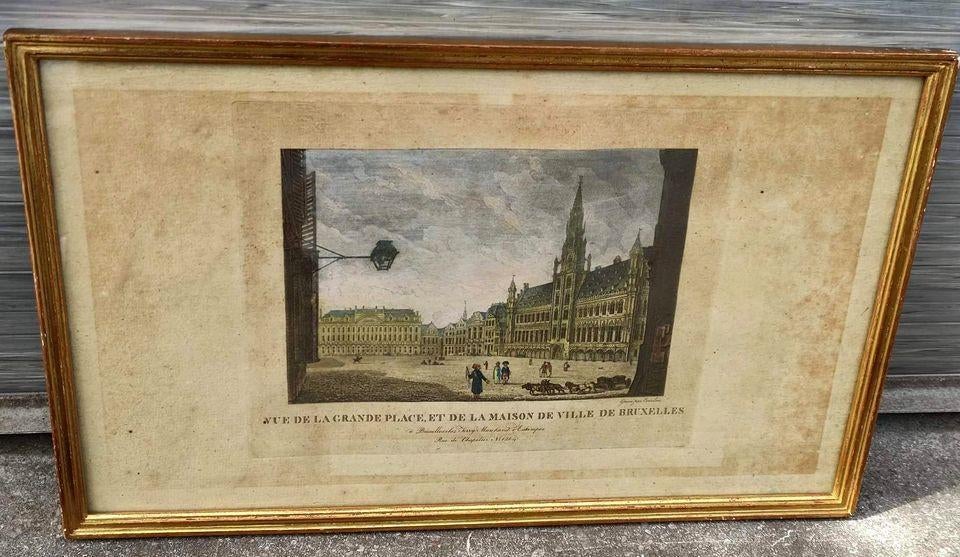 Gravure grande place de Bruxelles, Antiquités & Art, Enlèvement ou Envoi, Gravure