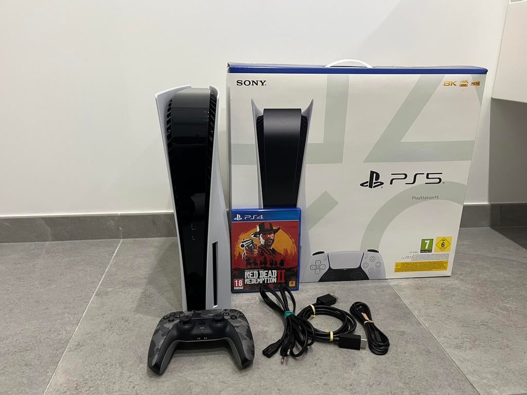 Édition PS5 Disc + 1 manette + 1 jeu, Enlèvement, Comme neuf