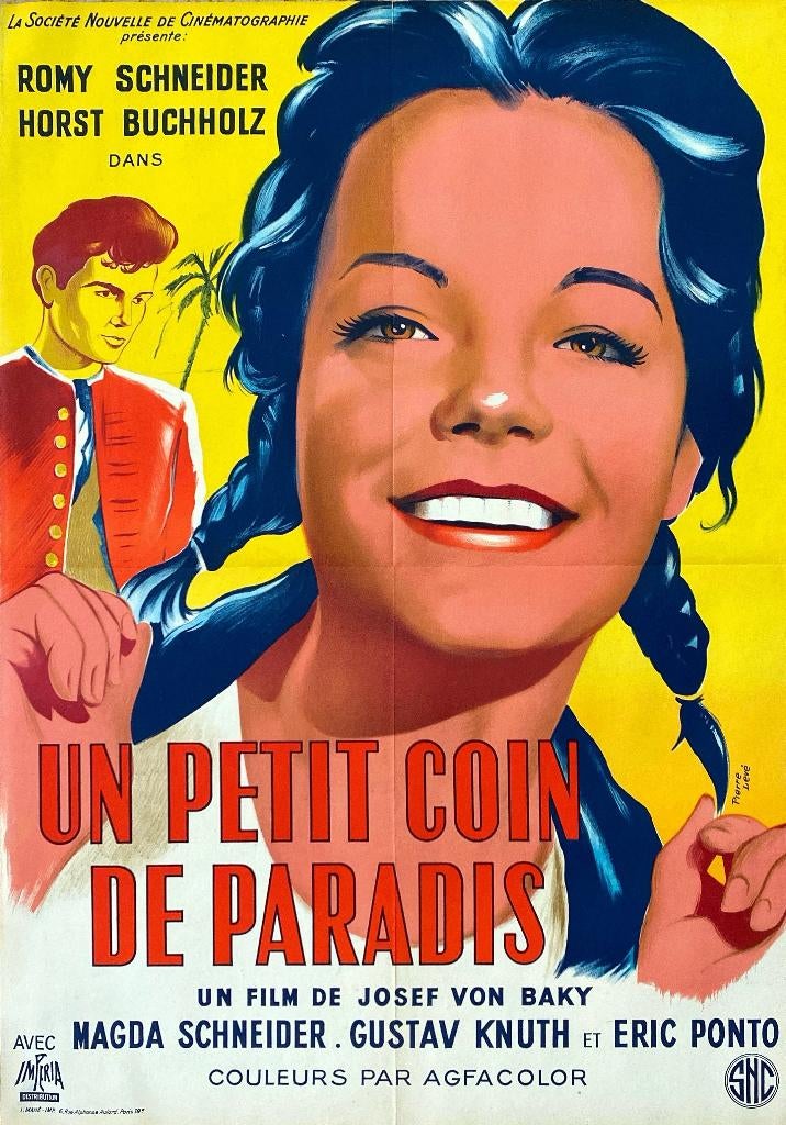 Originele poster van Romy Schneider uit 1957, Rechthoekig Staand, Deurposter of groter, Ophalen of Verzenden, Zo goed als nieuw