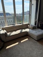 Ivoor kleurige hoek zetel, Ophalen, Gebruikt, Stof, Hoekbank