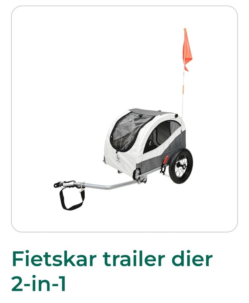 Huisdieren fietskar en wandelwagen. Max 16kg, Animaux & Accessoires, Accessoires pour chiens, Comme neuf, Enlèvement