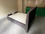 Elektrische boxspring 160x200, grijs, met afstandsbediening, Ophalen, Gebruikt, Modern, grijs gestoffeerd, gecapitonneerd hoofdbord.