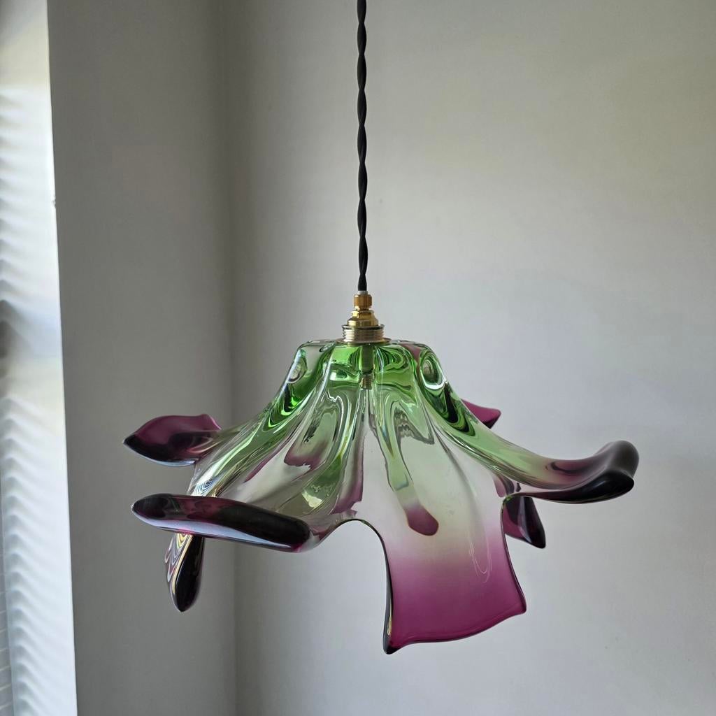 Lampe suspendue vintage en verre de Murano., Enlèvement ou Envoi
