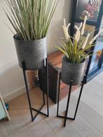 Lot de 2 pot de fleur avec support en métal, Enlèvement